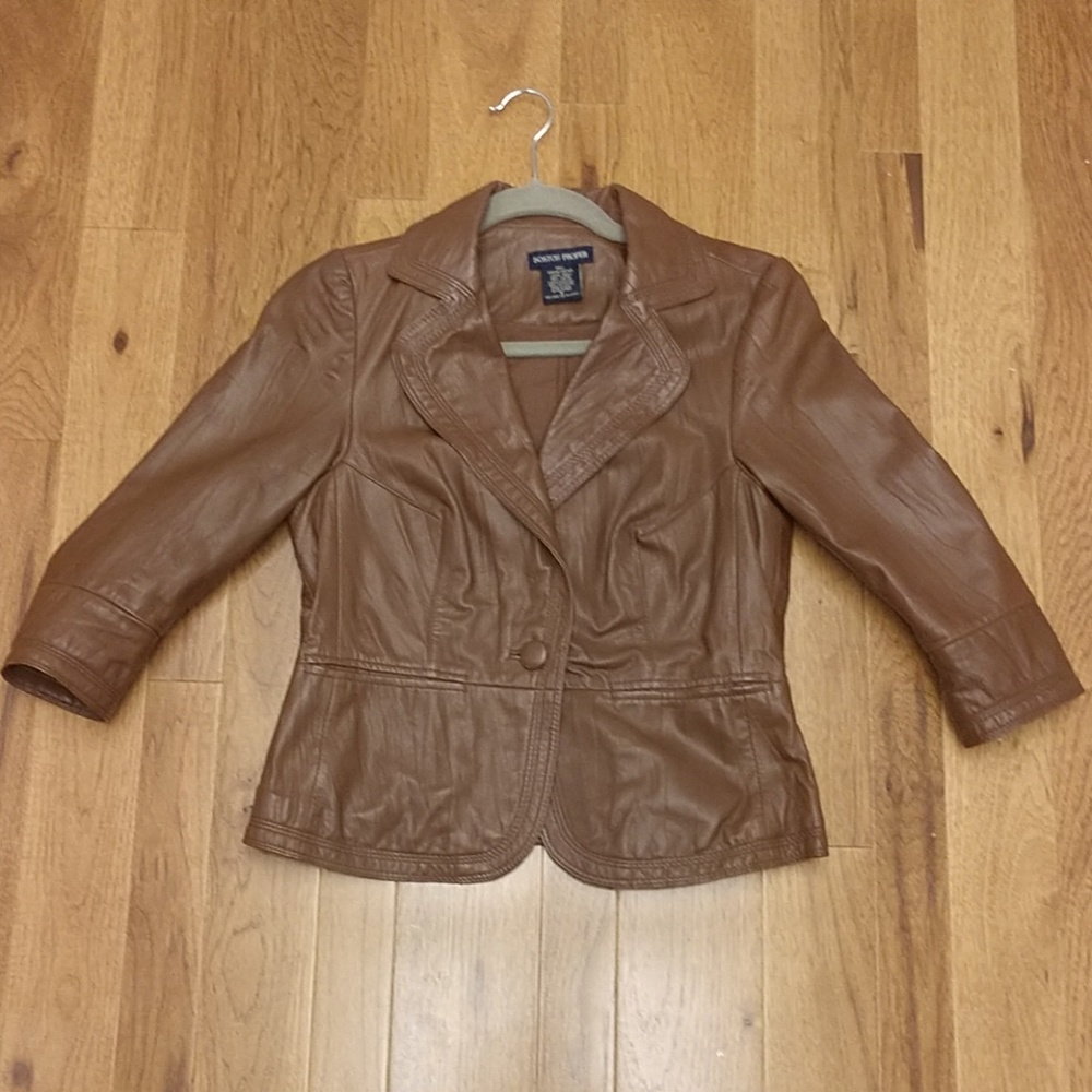 Camel Color Leather Jacket